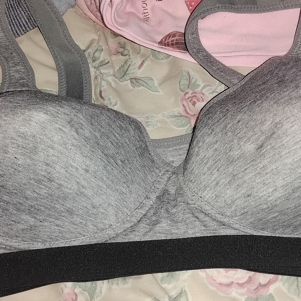 Gray and Black Women's Bra